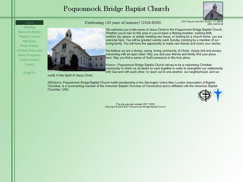 News Archive | Poquonnock Bridge Baptist Church | Groton, Ct